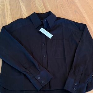 WHBM Black Button-Up Shirt